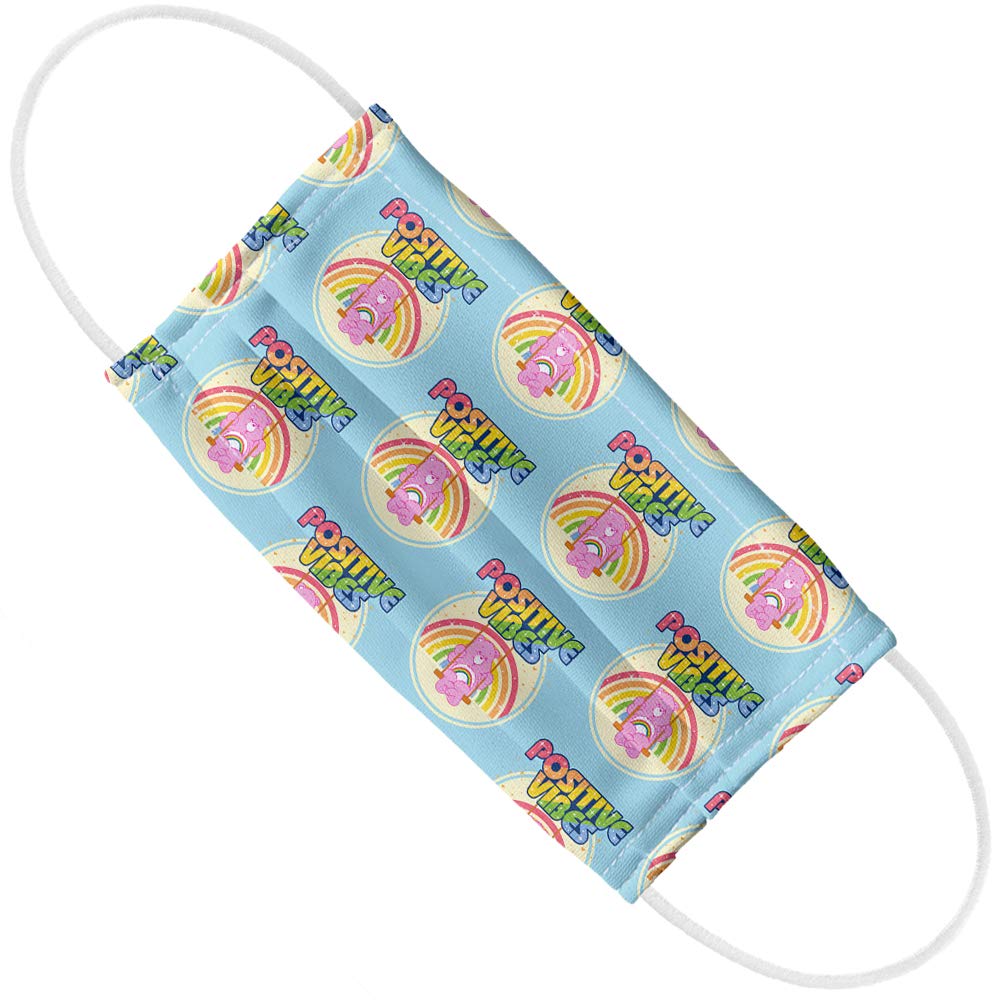 Care Bears Cheer Bear Positive Vibes 1-Ply Reusable Face Mask Covering with Adjustable Nose Wire, Unisex