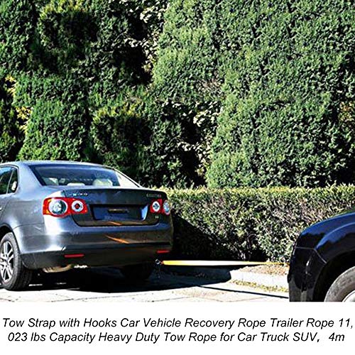 Ajcoflt Correia de reboque com ganchos Corda de reboque de corda de recuperação de veículo automóvel