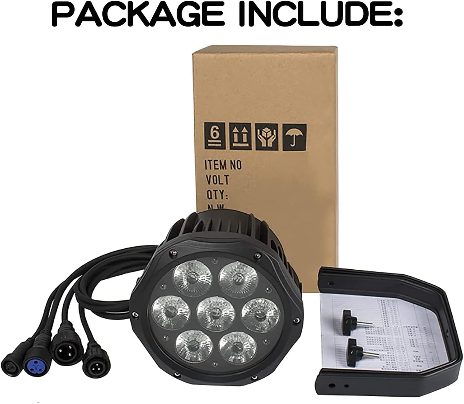 SHEHDS Par Luce IP65 Impermeabile Esterna LED 7x18W RGBWA+UV Stage Wash/Strobe Light DMX512 Suono Attivato Uplight Fanless Silenziato DJ per Natale Spettacolo Matrimonio