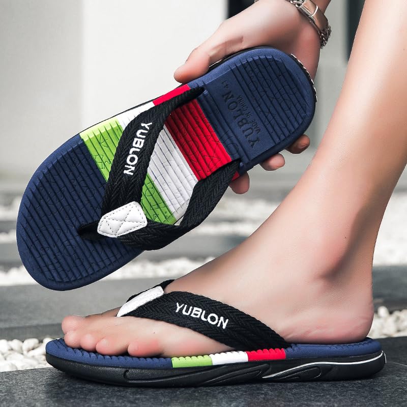 Men's Beach Flip Flop Water Friendly Soft and Supportive Molded Footbed