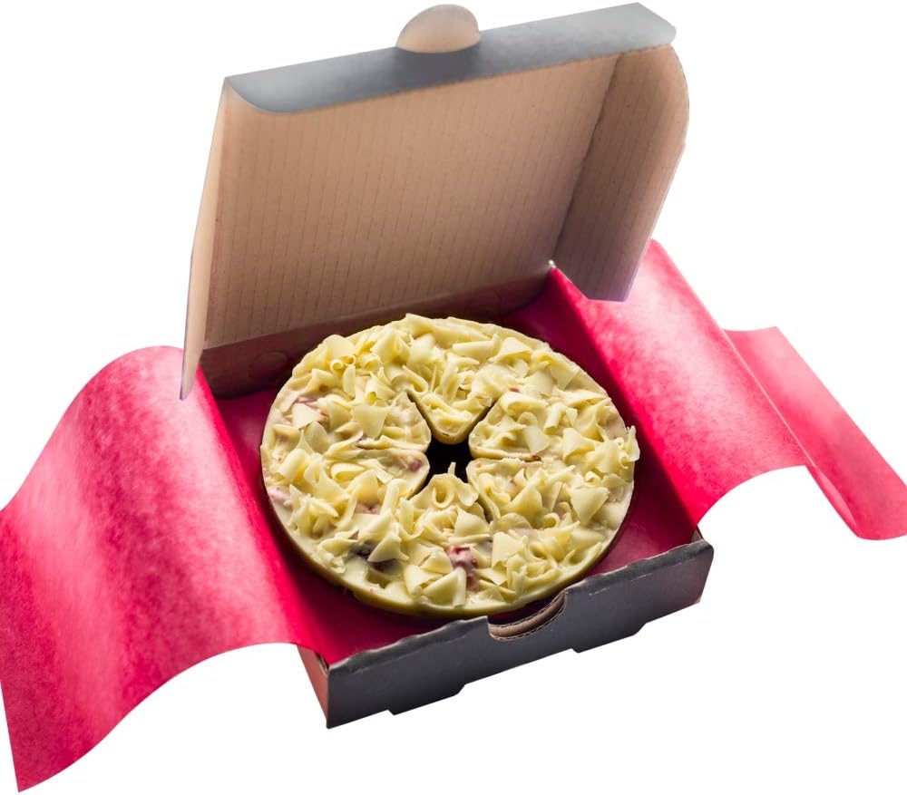 Gourmet Chocolate Mini Pizza Belgian White Chocolate Raspberrymac 4'' Pizza