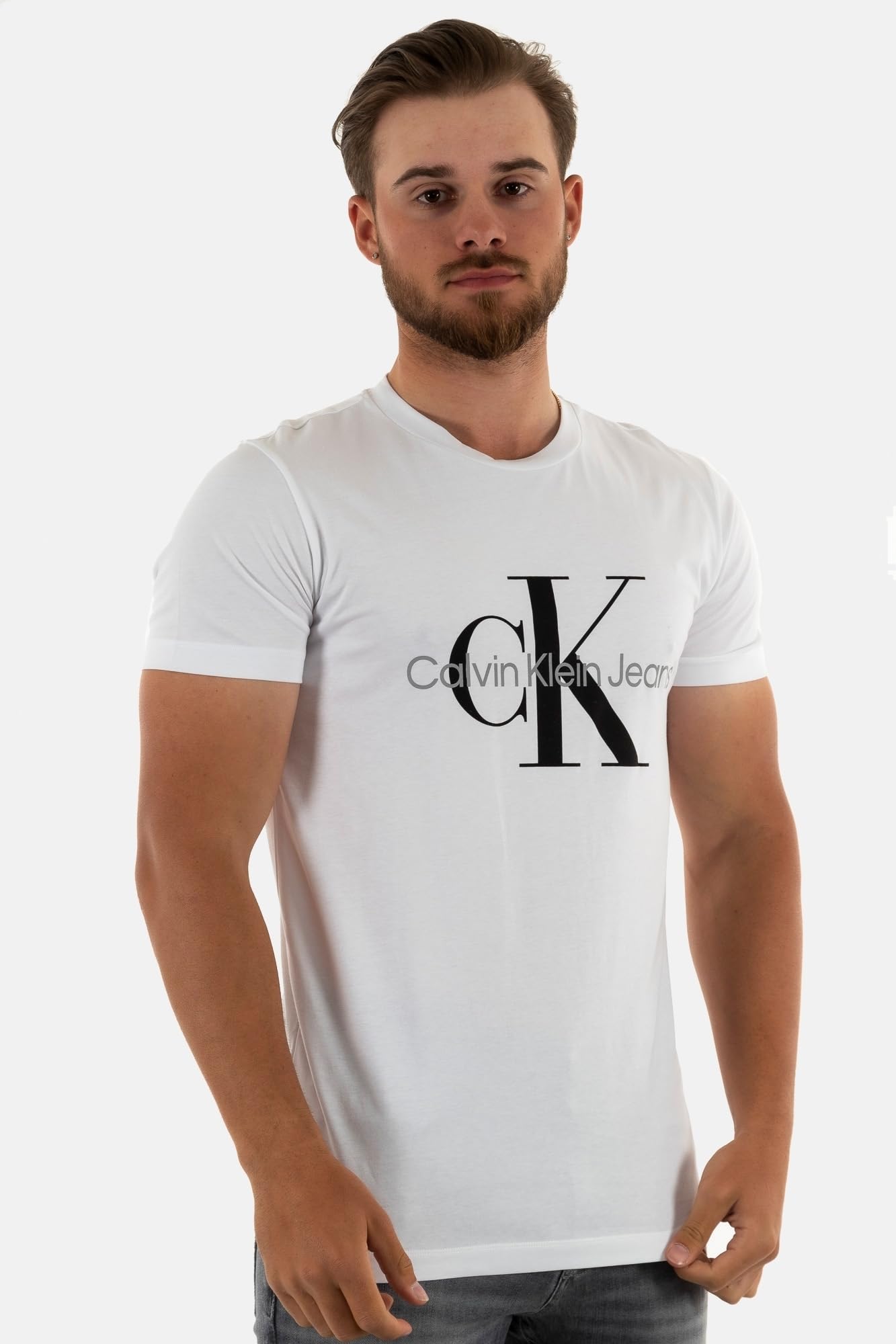 Calvin Klein Camiseta de Manga Corta Hombre Core Monologo Slim Fit
