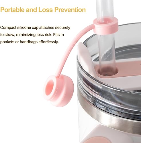 Miniatura 5 de Ghislaine Cubierta de popote para copa Stanley, adorno de popote para vasos Stanley de 40 a 20 onzas, accesorios de silicona para popotes, tapa de