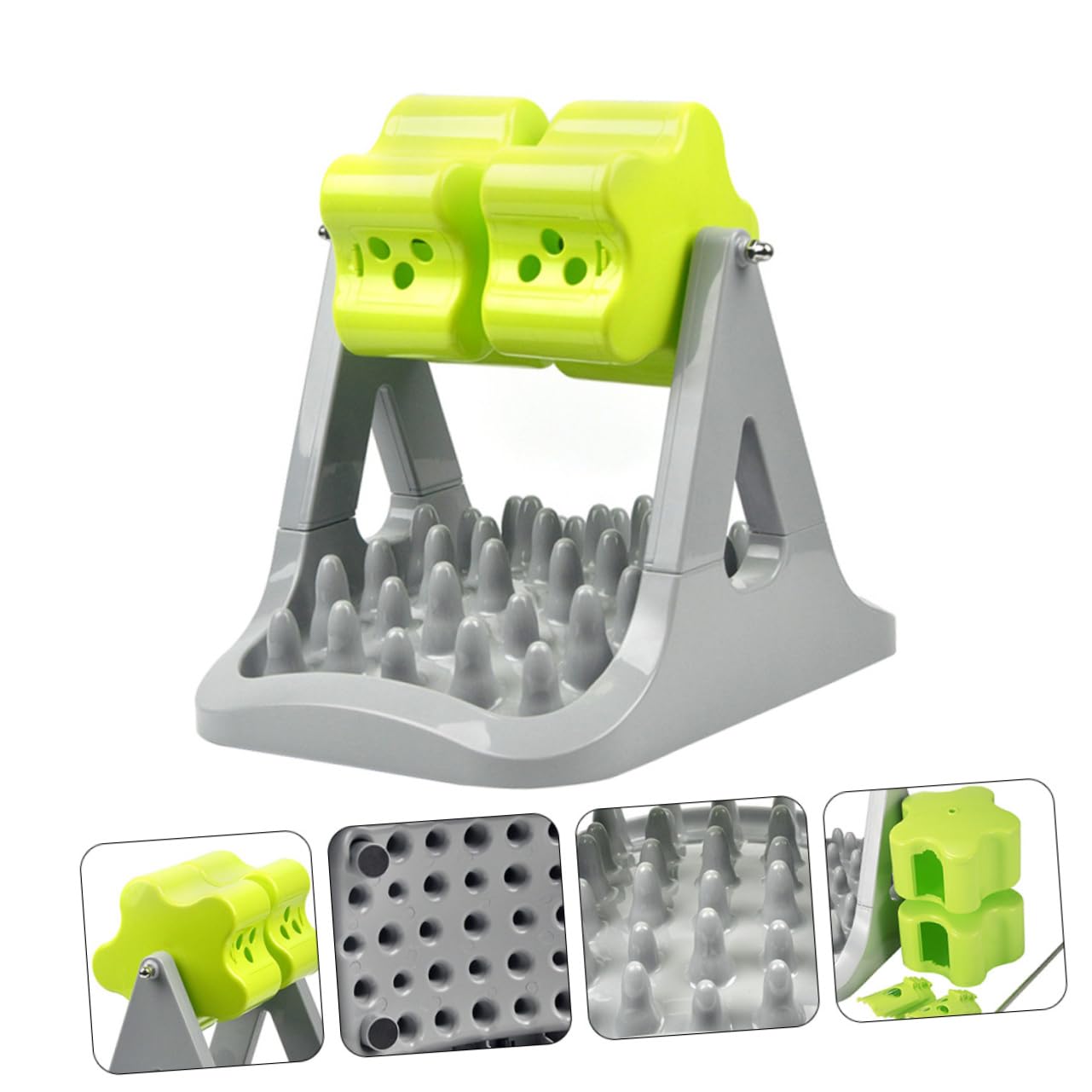 Toddmomy 1pièce Bol De Nourriture Automatique pour Chien Distributeur De Croquettes Jouet Entraînement Interactif pour Animaux Gris Vert