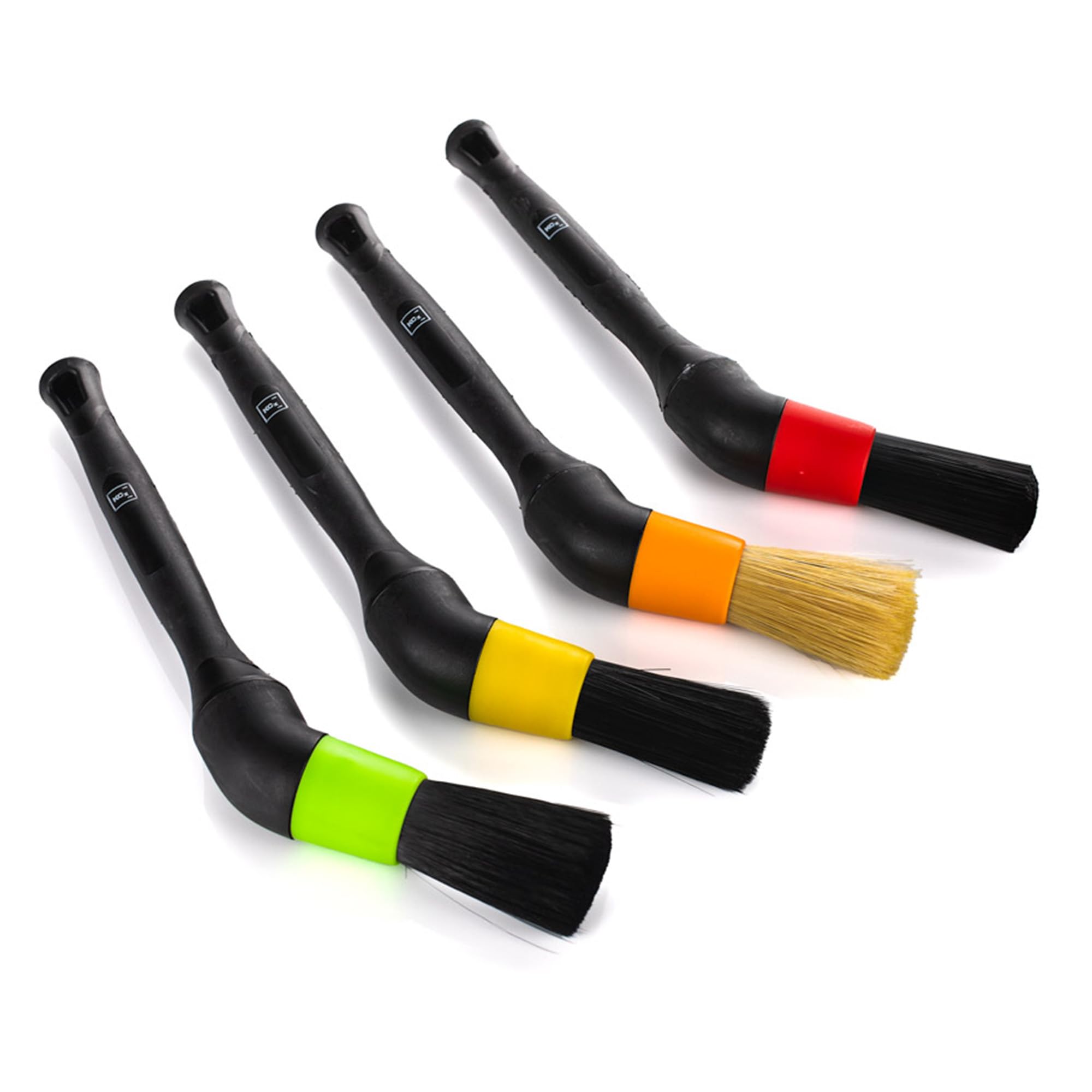 Koch Chemie Exterior Brush Set | 4 Piece Set with Angled Brushes | Acid-Resistant Rim, Plastic, Glass & Rubber and Fine Use Brushes