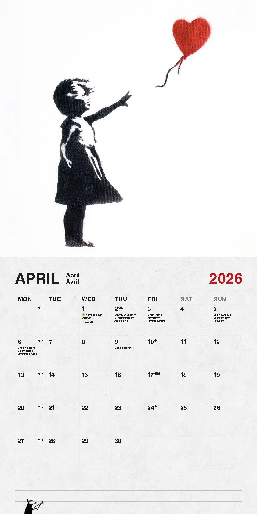 Banksy Calendar 2026 - Wall Calendar