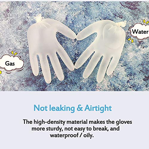 Skymore Disposable Gloves, Food Grade Cleaning Gloves, PVC Powder Free, Chemical&Domestic Industry White 100Pcs M