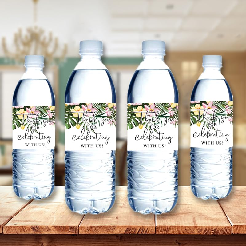 CRAWPROP Woodland Design Thank You for Celebrating with US Water Bottle Sticker Labels Wedding Bridal Party Supplies Baby Shower Birthday Party Decorations(Pack of 36)