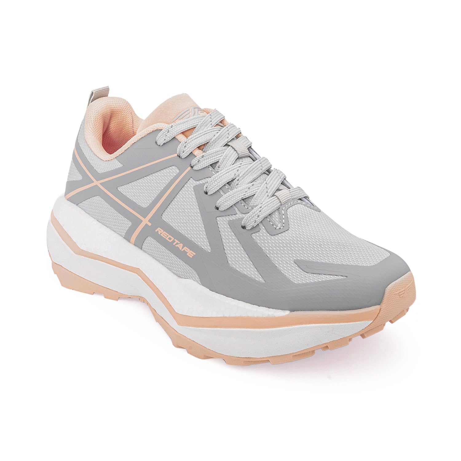 ETPU Sports Shoes for Women | Cultured Round-Toe Shape & Cushioning Technology | Peach Grey | 37 Euro-image-9