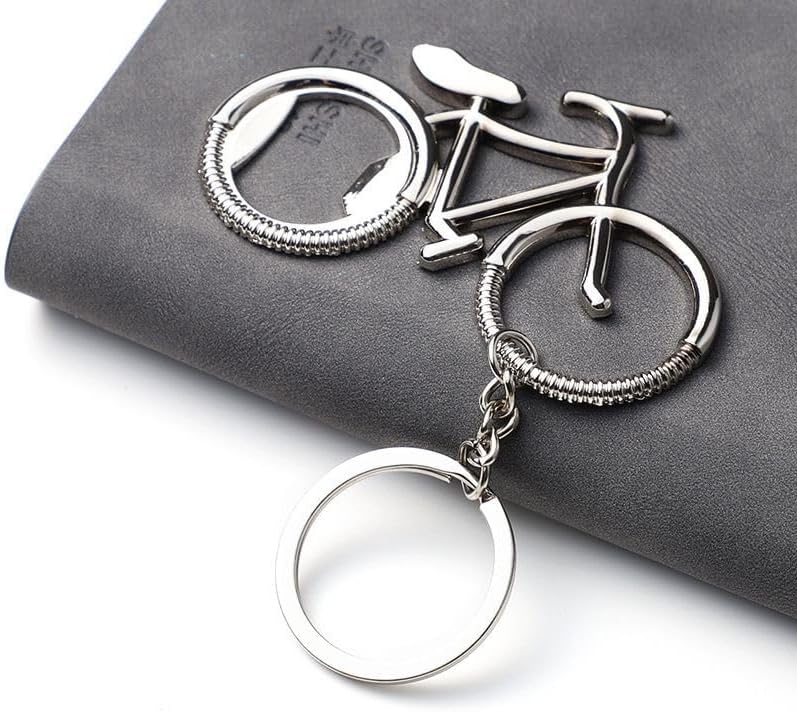 10 Pack Bicycle Shaped Keychain Bottle Opener - Stainless Steel Bike Keyring for Cyclists, Beer Lovers, Party Favors, Outdoor Adventures, Gifts for Men and Women