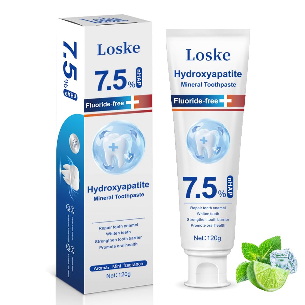 Hydroxyapatite Toothpaste for Stronger Teeth, Natural Remineralization Formula, Fluoride Free Whitening and Enamel Protect...