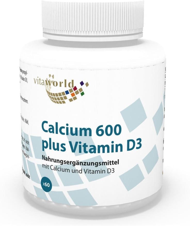 Vita World Calcium 600Mg + Vitamin D3 60 Tablets Made in Germany