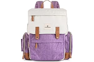 Ramhorn Diaper Bag: The Ultimate Mom's Backpack with Insulated Pockets and Laptop Compartment in Purple