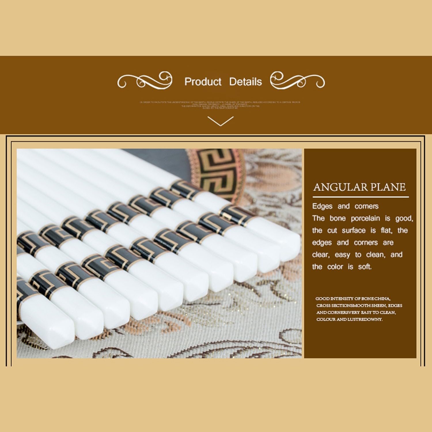Baguettes japonaises réutilisables, Baguettes en Porcelaine Tendre pour la Maison, Coffret Cadeau de 10 Paires de Baguettes en céramique