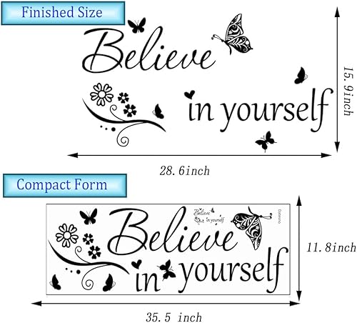 Miniatura 34 de Calcomanías de vinilo con frases motivacionales para pared, con texto en inglés "I Can Do All Things Through Christ Who Strengthens Me", citas