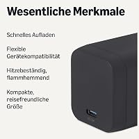 Amazon Basics 65W USB-C Hálózati Töltő GaN Technológiával - Gyorstöltés Laptophoz, Tablethez, Telefonhoz - black, 65 W one port 2