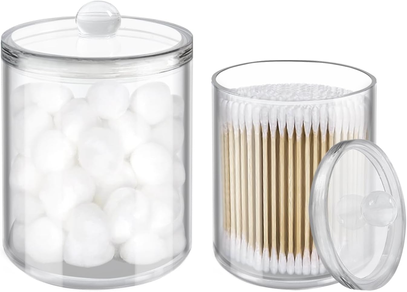 Bolincty 1/2/3/4 Pcs Qtip Holder Dispenser For Cotton Ball,Cotton Swab