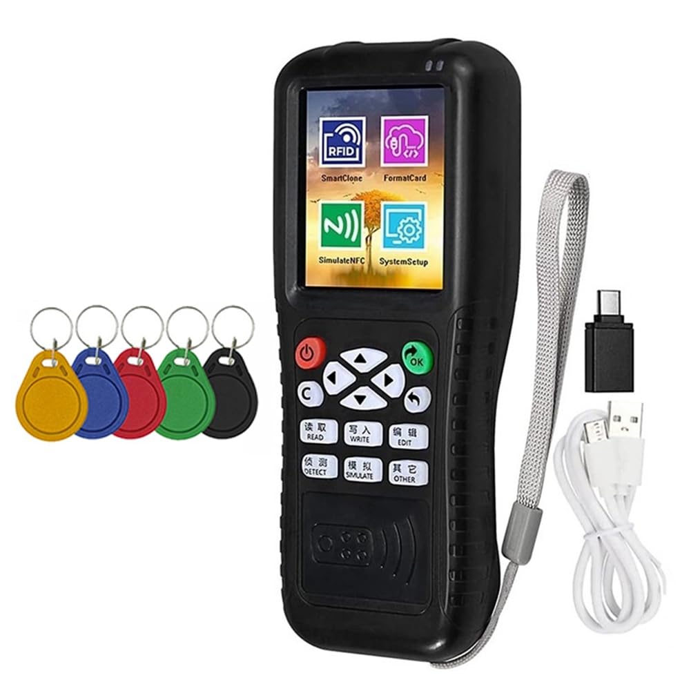 Joselin X100 RFID NFC Smart Card Reader Writer + 5xUID Schlüsselanhänger RFID Duplizierer ID IC Karte Programmierer Verschlüsselter Schlüssel Kopierer