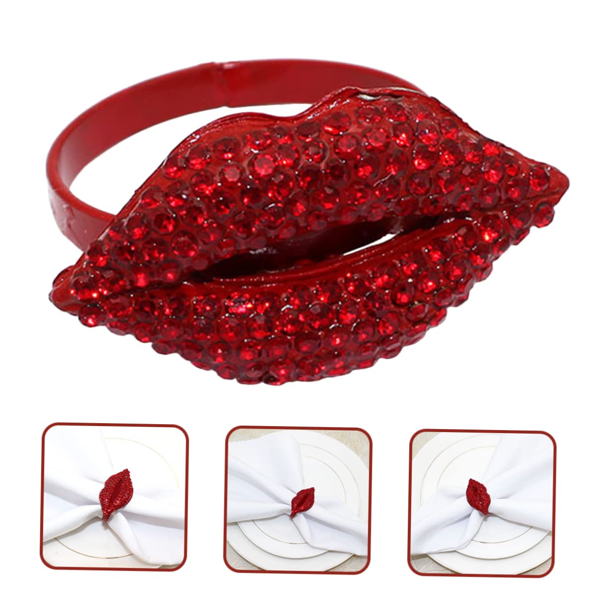 Alipis 3 Series Anillos De Servilleta De Hebillas Decorativas para De San Valentín Soporte De Servilleta De Elegante Accesorios para Eventos Y Decoración De Mesa 4 Piezas X 3