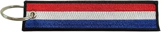 The Netherlands Flag Key Chain, 100% Embroidered