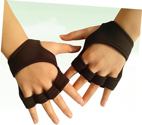 Miniatura 5 de STOBAZA Guantes de gimnasio de silicona antideslizantes con correa para la muñeca para hombres y mujeres, guantes acolchados para levantamiento de