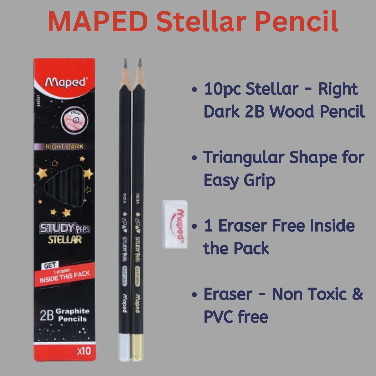 Maped Prüfungs-Set, 12-teiliges Set (Auto-Thema), hochwertiges Klemmbrett und dunkle Holzstifte, Prüfungsblock für Studenten, ideal für Schüler, unverzichtbares Prüfungs-Set