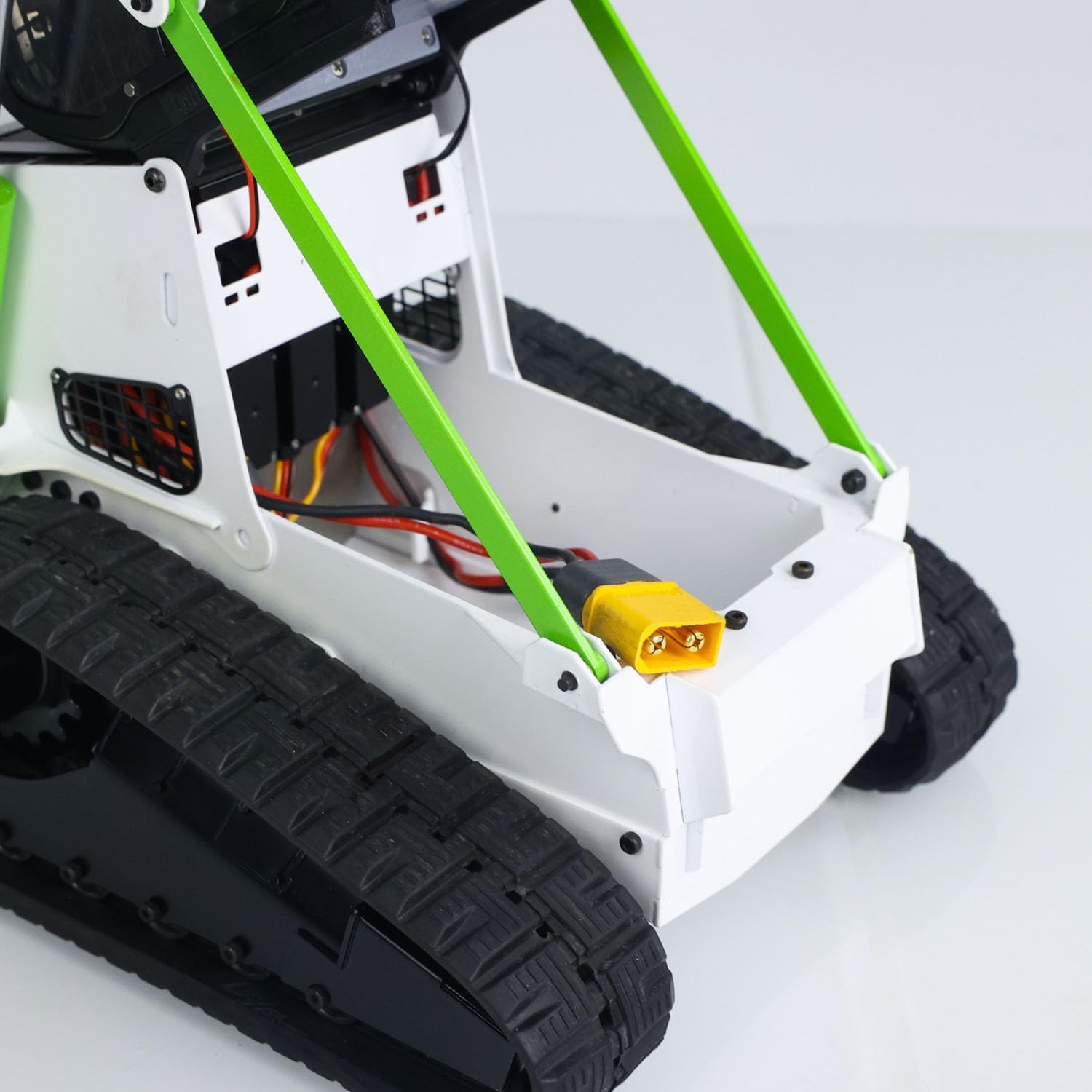 1/14 RC Hydraulic Skid-Steer Loader SM770 RTR Radio Control Construction Vehicle Light Sound System Motor Servo ESC Hobby Grade Model(Black White and Green)