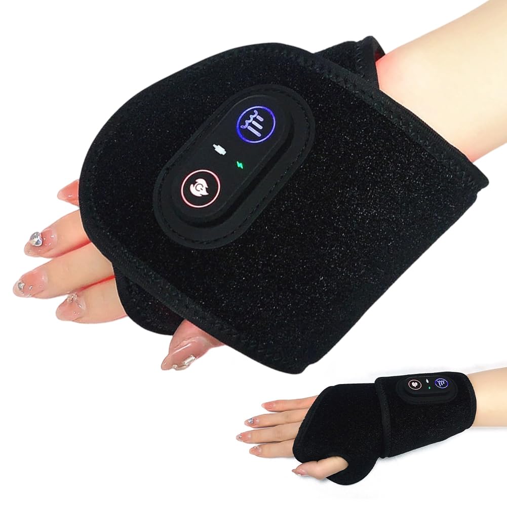 Rotlichtlampe Handmassagegerät, 10W 660nm & 850nm LED Rotlichtlampe mit 48LEDs, 3 in 1 Rotlichtlampe Red Light Therapie Gürtel Handgelenk, Handgelenk Wrap Pad