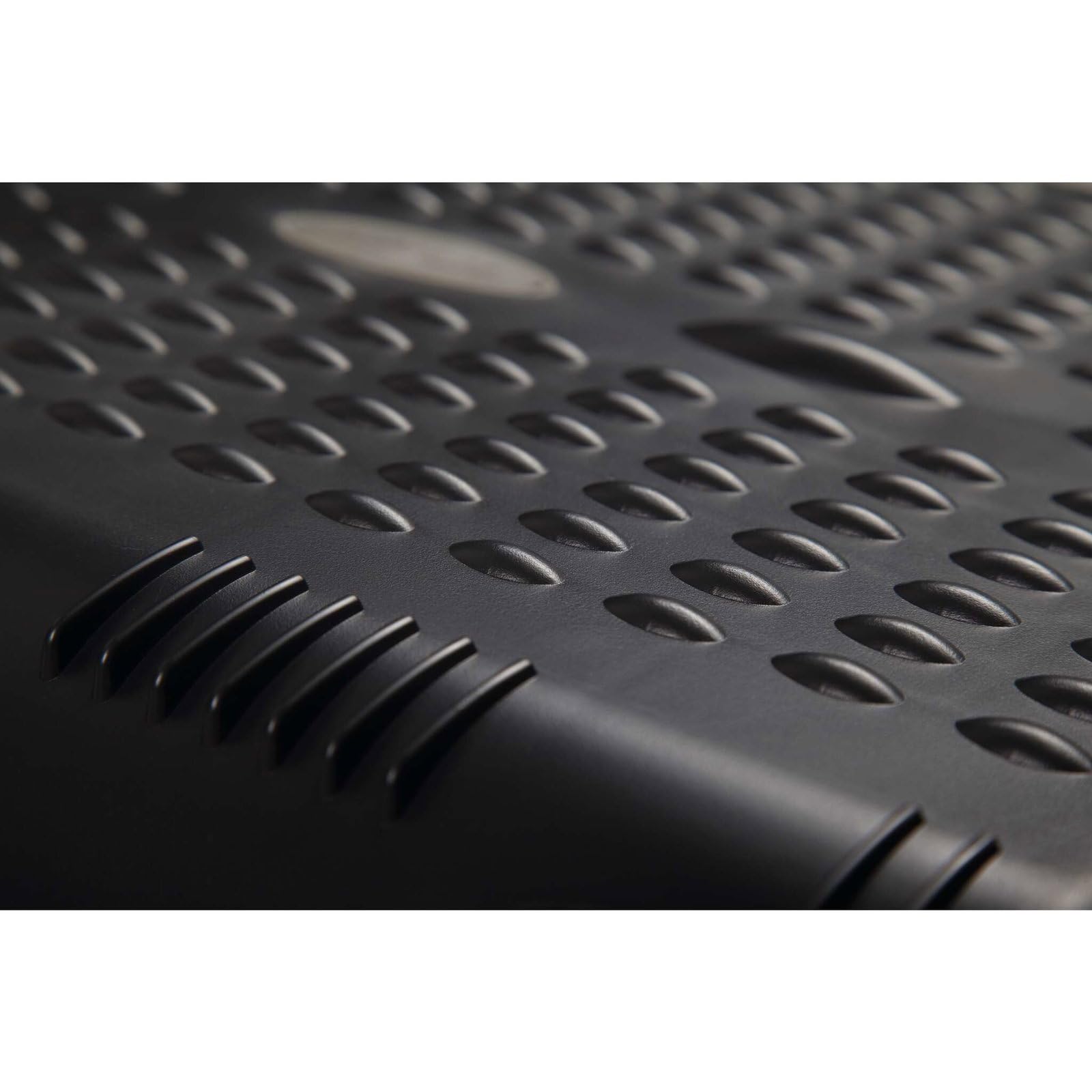 MAUL Poggiapiedi ufficio MAULstandard nero regolabile antiscivolo | comfort alla scrivania, appoggio ampio 35 x 45 cm, presa sicura con rilievi, 2 altezze facili da adattare