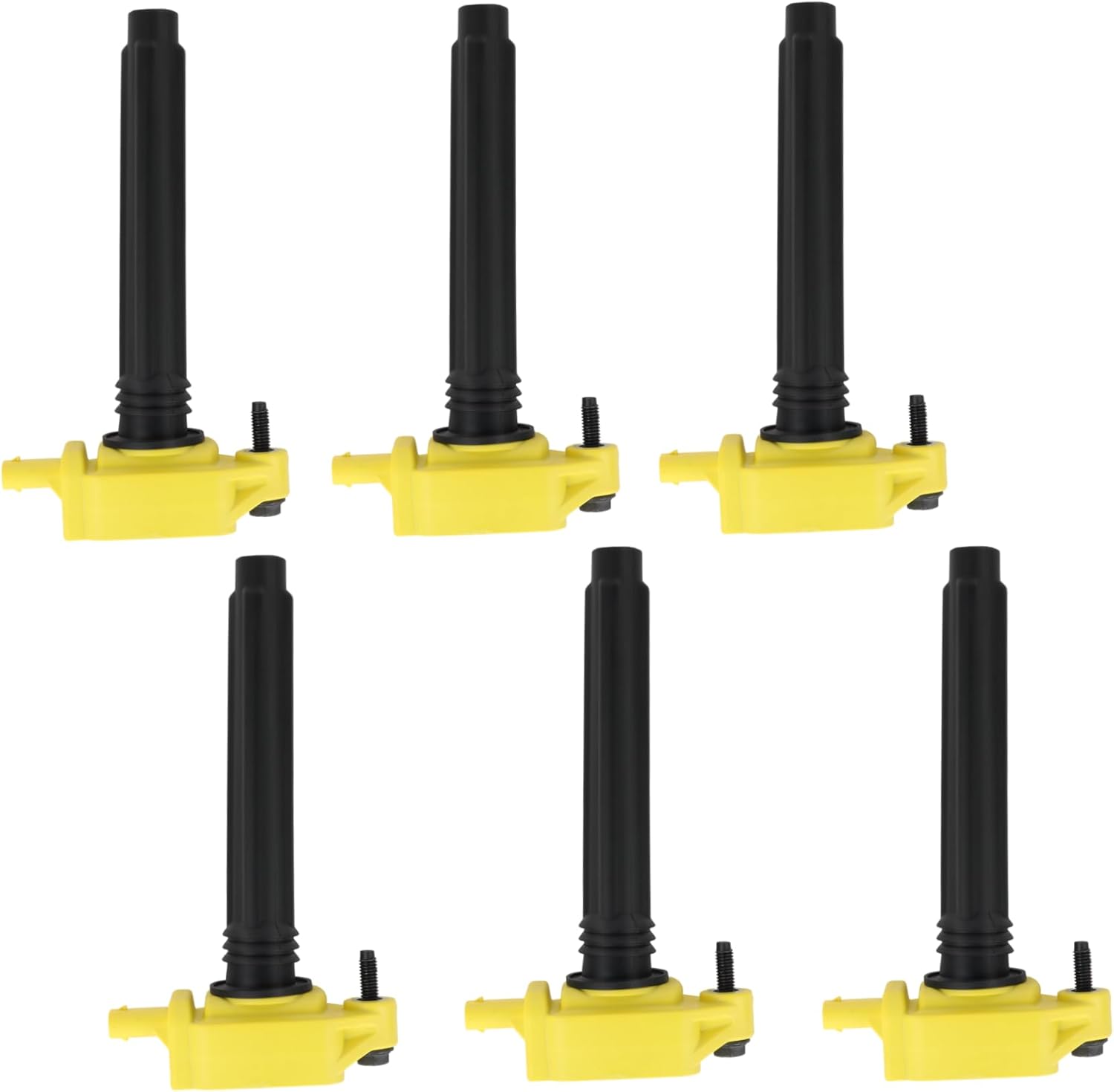 ITOM Ignition Coil Pack UF648 Compatible with Jeep Grand Cherokee Wrangler, for Chry 200 2011-2016, for Dodge 2011-2014 Avenger 2014-2016 Promaster, for VW 2014 Routan V6 3.6L Coil Packs Yellow 6PCS
