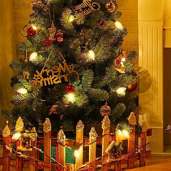 25 Pack C7 LED String Light Replacement Bulbs 0 6W Warm White 2200K E12 Candelabra Base Waterproof Clear — view 5