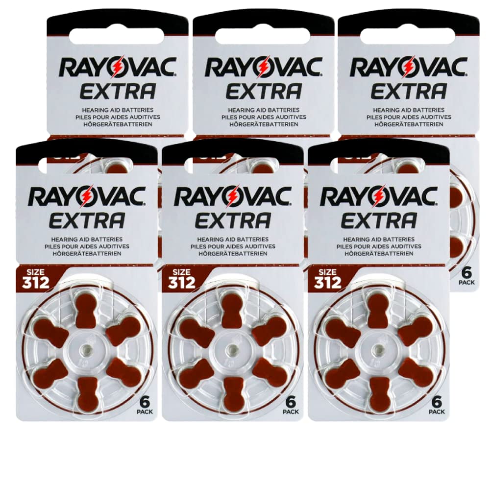 Shop4top 36 RAYOVAC EXTRA ADVANCED SIZE 312 MF PR41 HEARING AID BATTERIES 1.45V ZINC AIR NEW