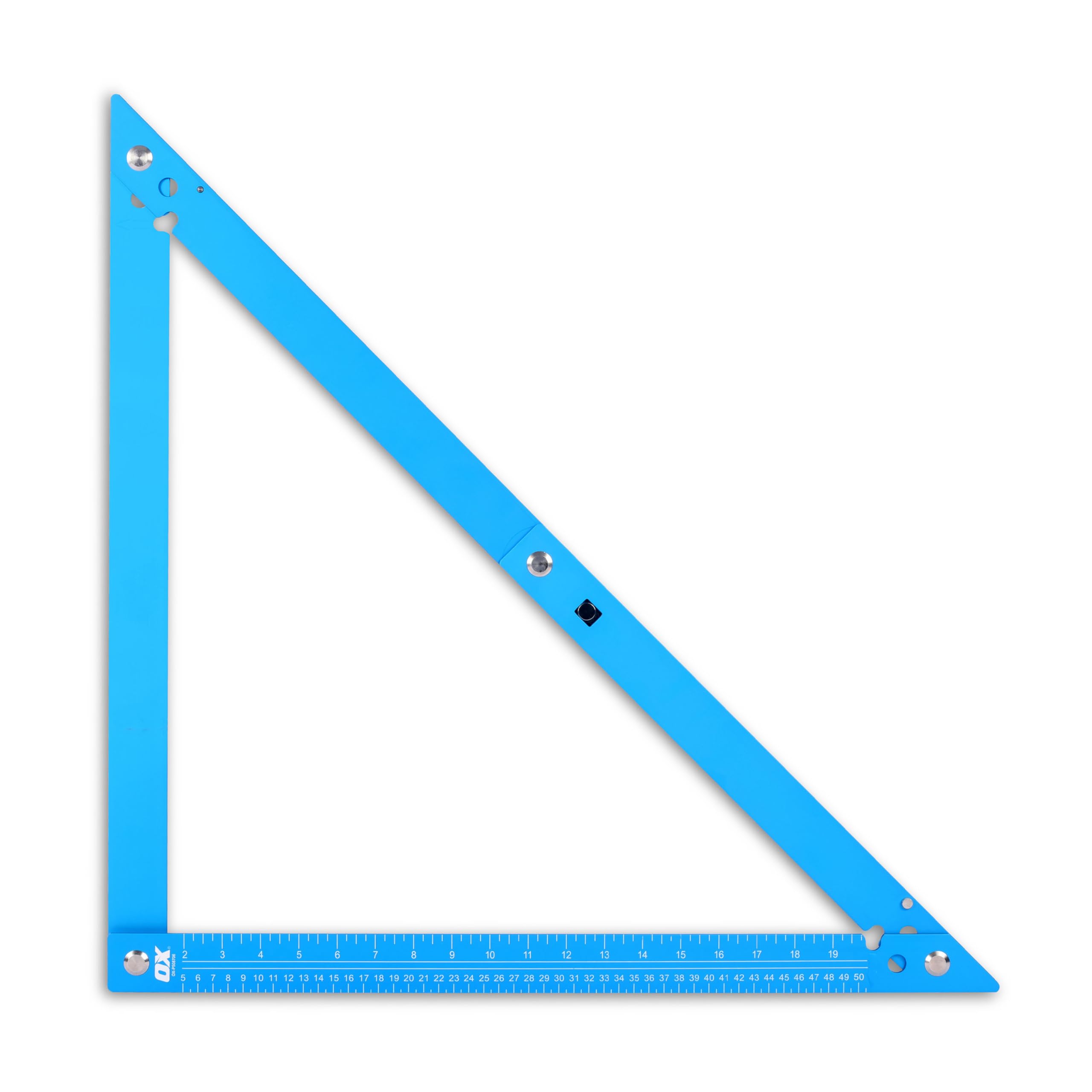 OX Tools 600mm Folding Square, Aluminium Framing Square with Carry Case, Builders Measuring Tool