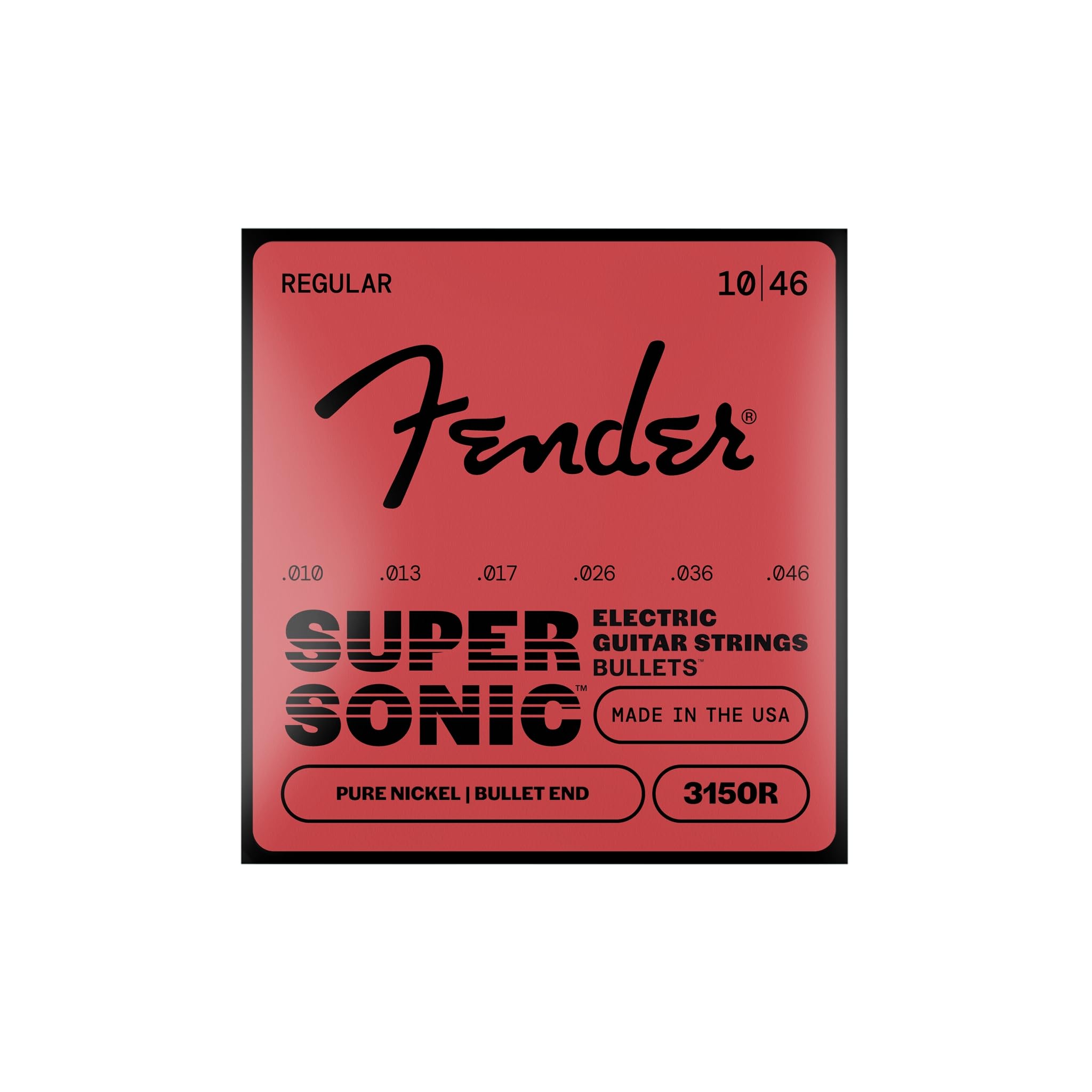 Fender Original Bullet™ 3150R Strings for Electric Guitar, Pure Nickel, Gauges .010-.046