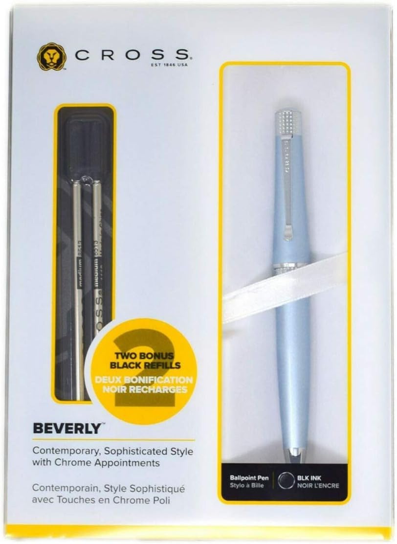Cross Beverly Contemporary Pen with Refill Gift Box (Light Blue)