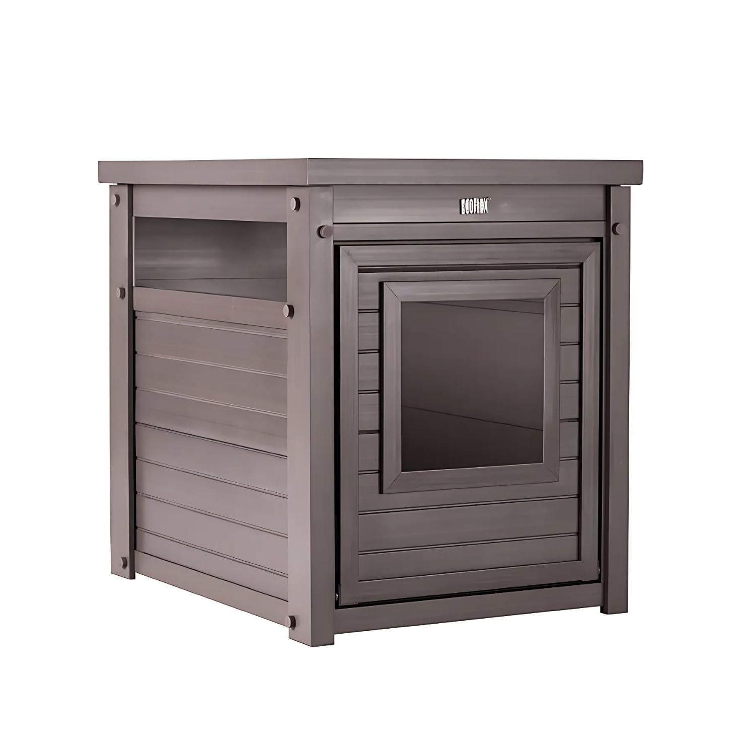 Borneo Katzentoilette mit Abdeckung – Hergestellt aus ECOFLEX – Integriert die Katzentoilette in die Dekoration Ihres Hauses, 58 x 44,6 x 70,2 cm, 4 Farben (Grau)