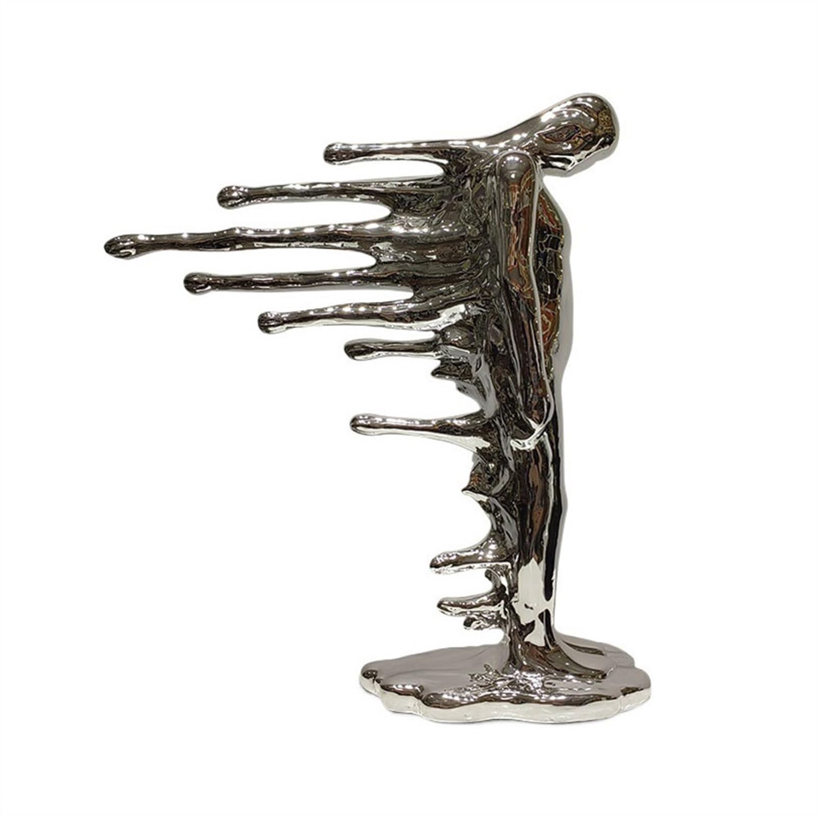 ZENY896V Sculptures Abstract Character Sculpture Ornament Inspirational Entrance Room Decor(Silver)