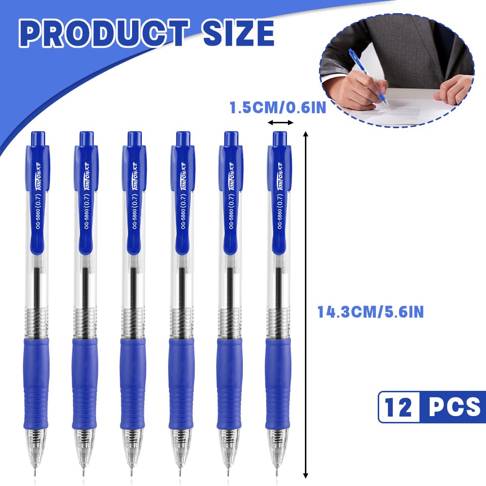 OFFCUP Ballpoint Pens, 12pcs Retractable Rollerball Pens - Image 2