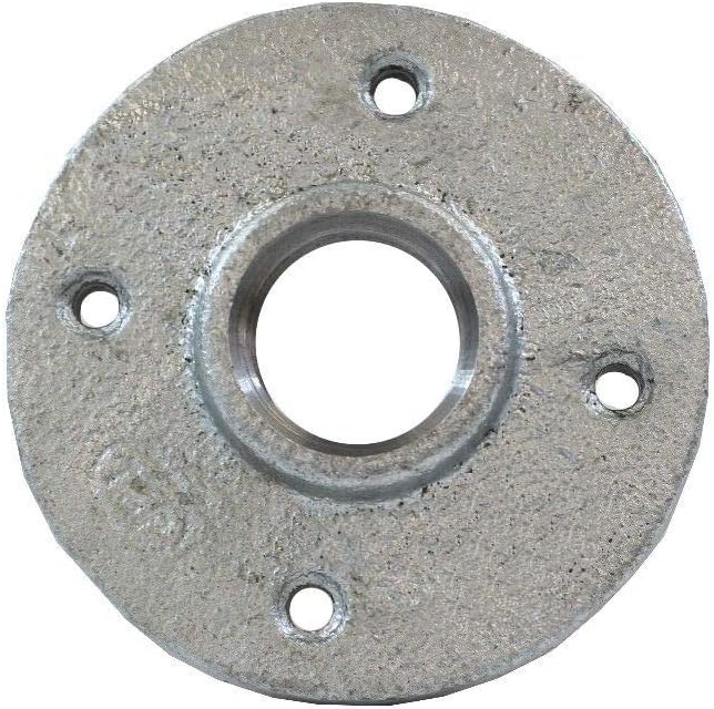 Galvanized Malleable Iron Pipe Floor Flanges Fittings with Four Holes Threaded FNPT 1 in. Pack of 10