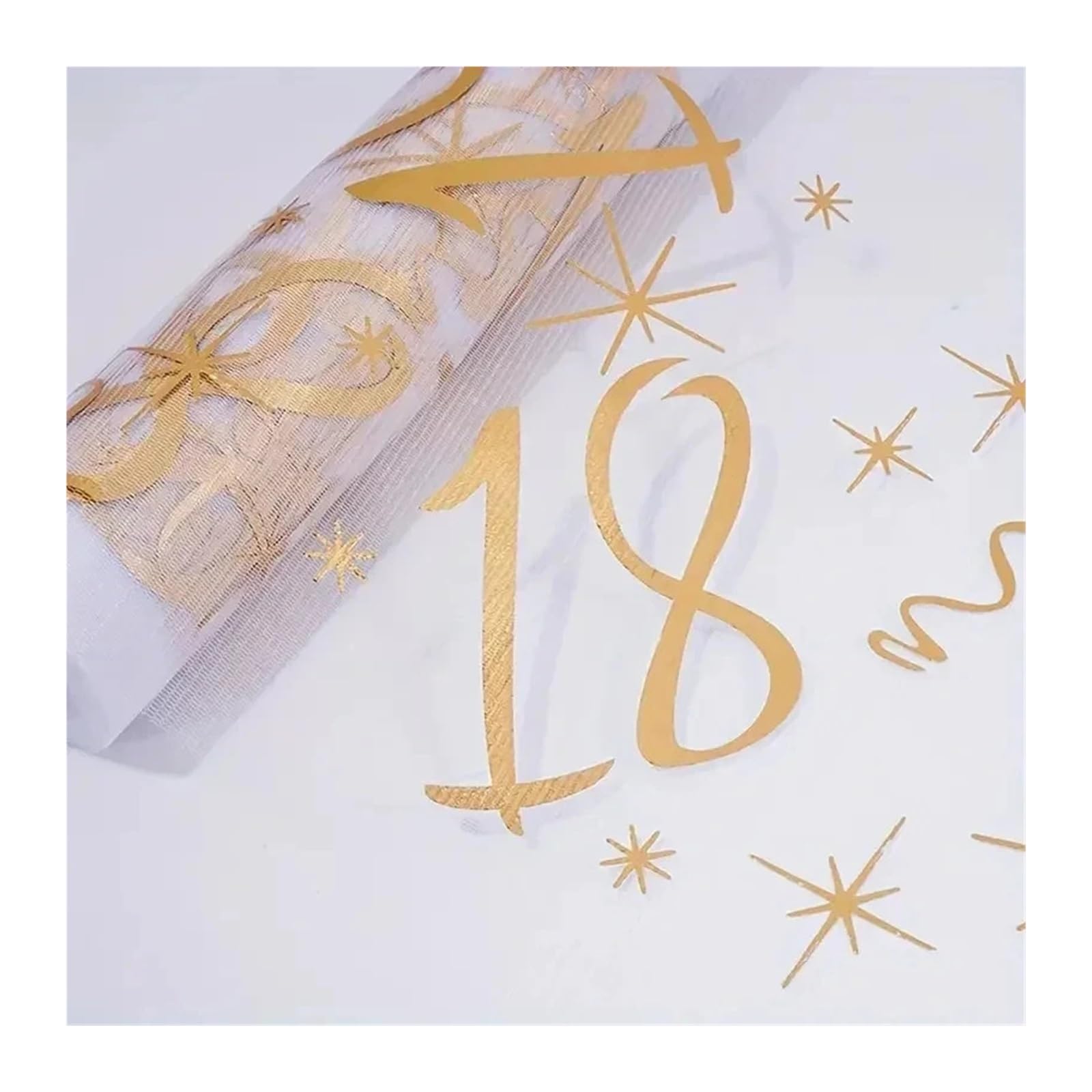 Camino De Mesa De Tela De Tul 30 Camino de Mesa de Tul Brillante | Cubierta de mesa larga y ligera, decoración de cena de cumpleaños for adultos(YM-1,33X275CM(1.1X9FT)