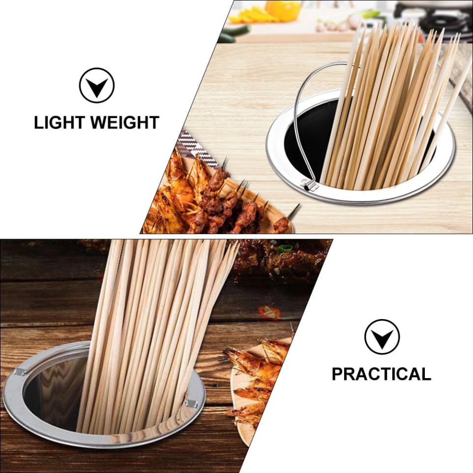 SUPVOX Supporto per Arrosticini in Acciaio Inossidabile Manico, Contenitore Leggero per Bastoncini da Barbecue, per Uso Esterno e Barbecue alla Carbonella