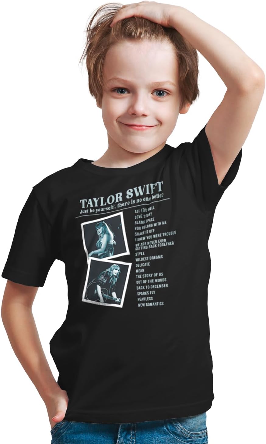 AirDropKids Muisc Swifties Graphic Printed T-Shirt for Boys & Girls Relaxed Fit 1888