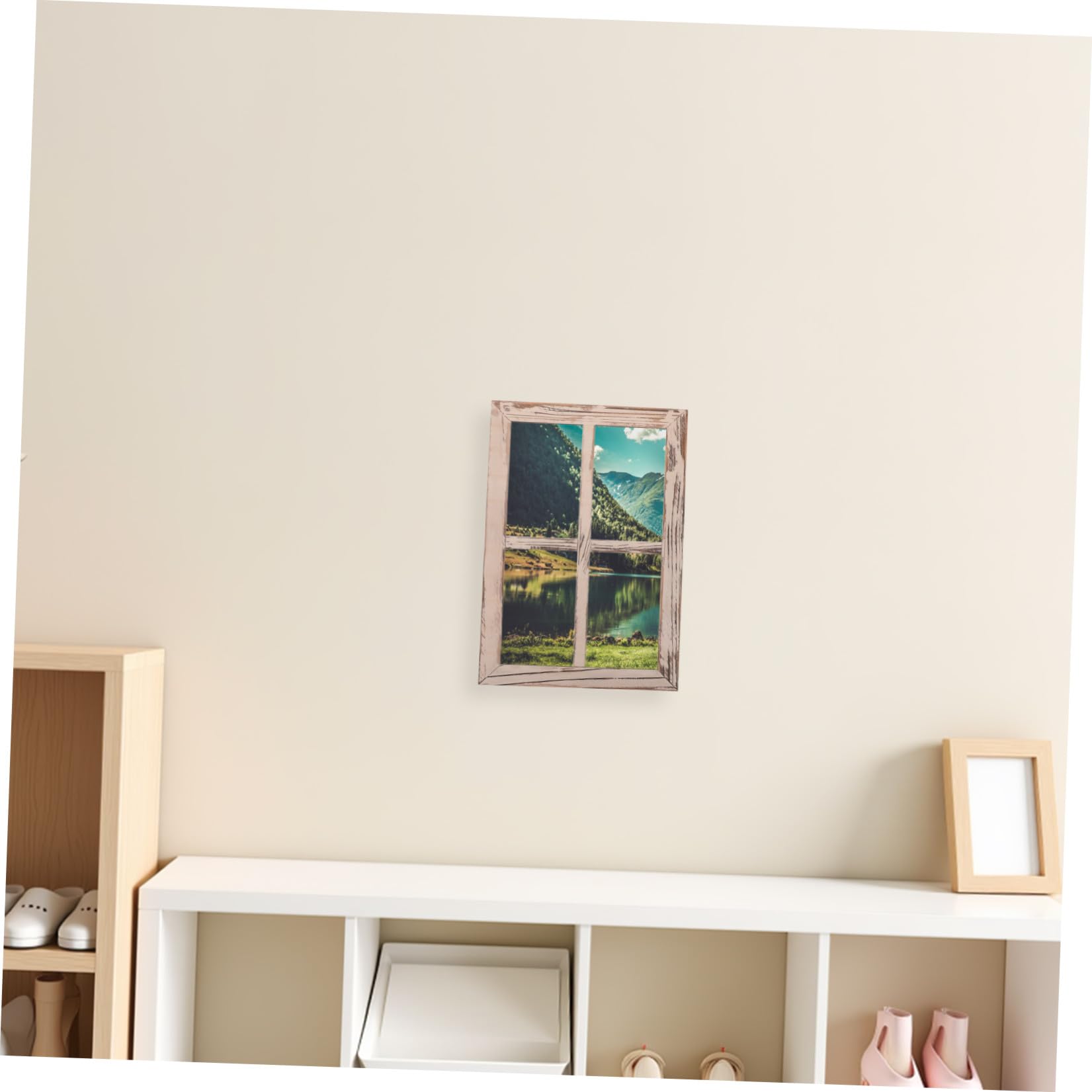 Rustikale Holzfensterrahmen mit Montage Design im Landhausstil 2 Stück Wanddekoration für und Bauernhaus Dekoration