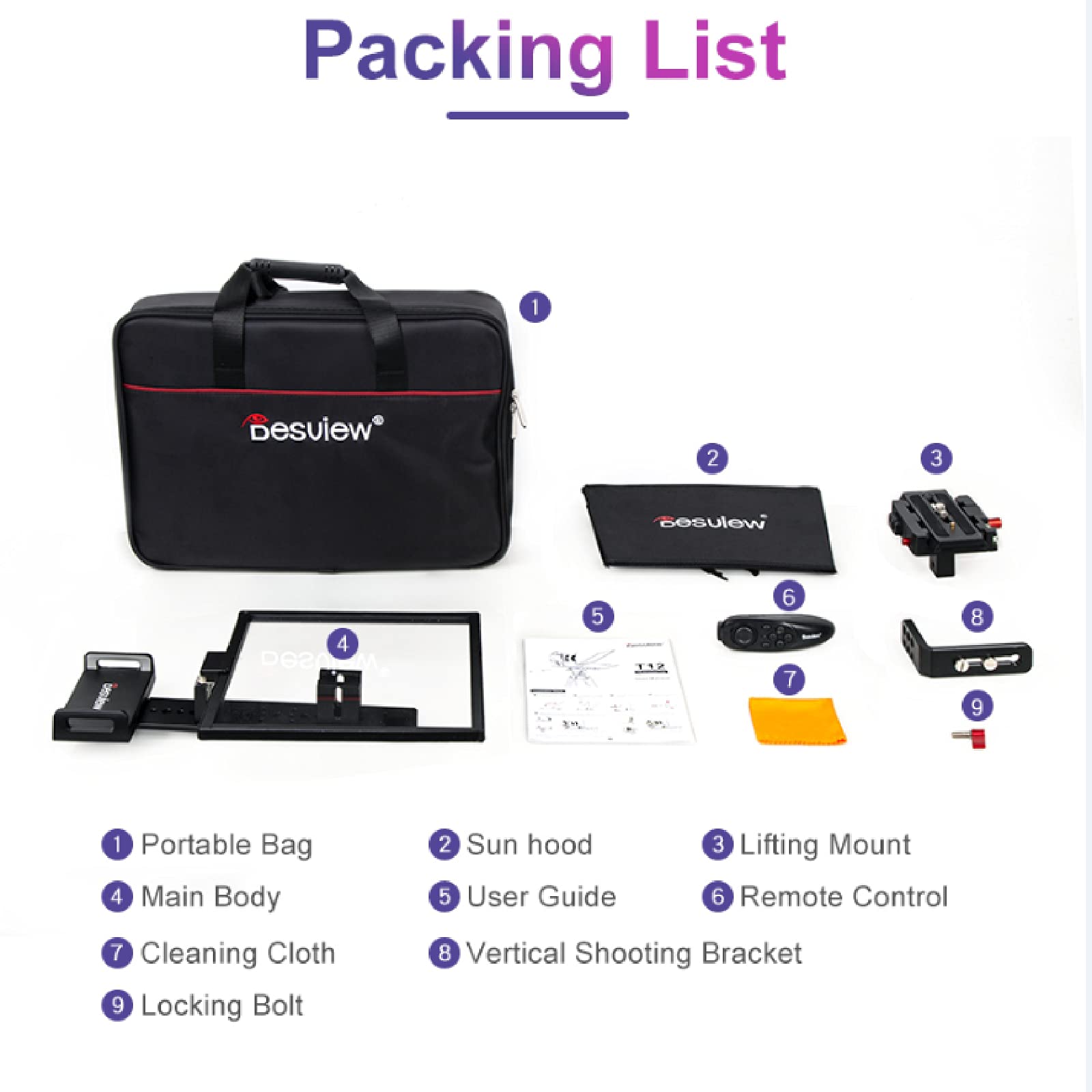 Desview T12 Teleprompter 12,5 Zoll - Tragbarer Autocue Für Kameras & Tablets