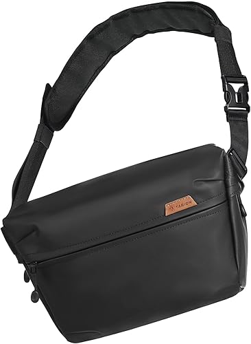 TARION Bolso bandolera para cámara pequeña bolsa de hombro compacta para cámara con material impermeable y resistente al polvo, bolsa cruzada DSLR