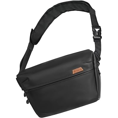 TARION Camera Sling Bag Small: Compact Shoulder Sling Camera Bag with Waterproof & Dust-resistant Material DSLR Crossbody Bag with Dual-Zipper and Raincover for Drone SLR Mirrorless Camera Black TR-SB