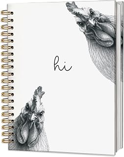 Funny Chicken Notebook Journal,Chicken Themed Gifts Women | Chicken Lover Gifts for Women,School Office Supplies,Hardcover Spiral Notebooks for Work Notes Journaling,5.5x8.3 Inch
