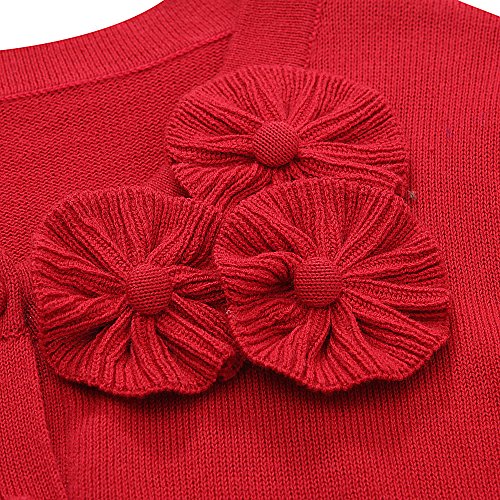Richie House Girls' Cardigan Sweater with Flower Accents Size 2-12 RH14124