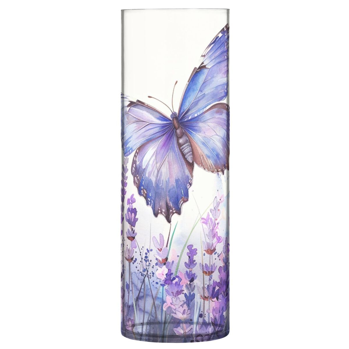 JUMBEAR Lavender and Butterfly Vase for Flowerse -Clear Vase Rustic Home Décor for Modern Farmhouse, Ideal Shelf, Table & Entryway Decor