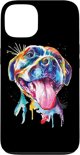 Miniatura 10 de iPhone 14 Pitbull - Estuche de regalo de raza de perro colorido artístico con diseño de animales